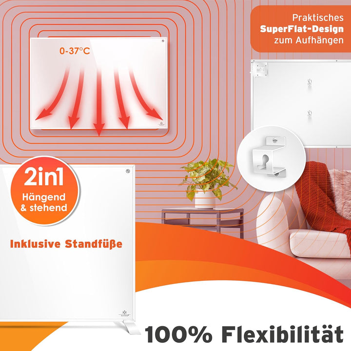 KESSER® Infrarotheizung Energiesparend Infrarot Standgerät &amp; Wandmontage Elektroheizung 550W mit Fer