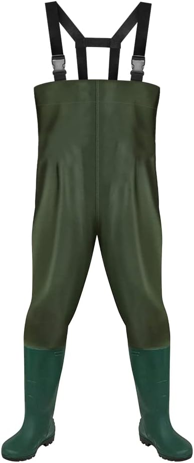Gimisgu Wathose 70D Nylon Composite PVC Angelhose, mit rutschfesten Gummistiefeln, Teichhose, Hochwa