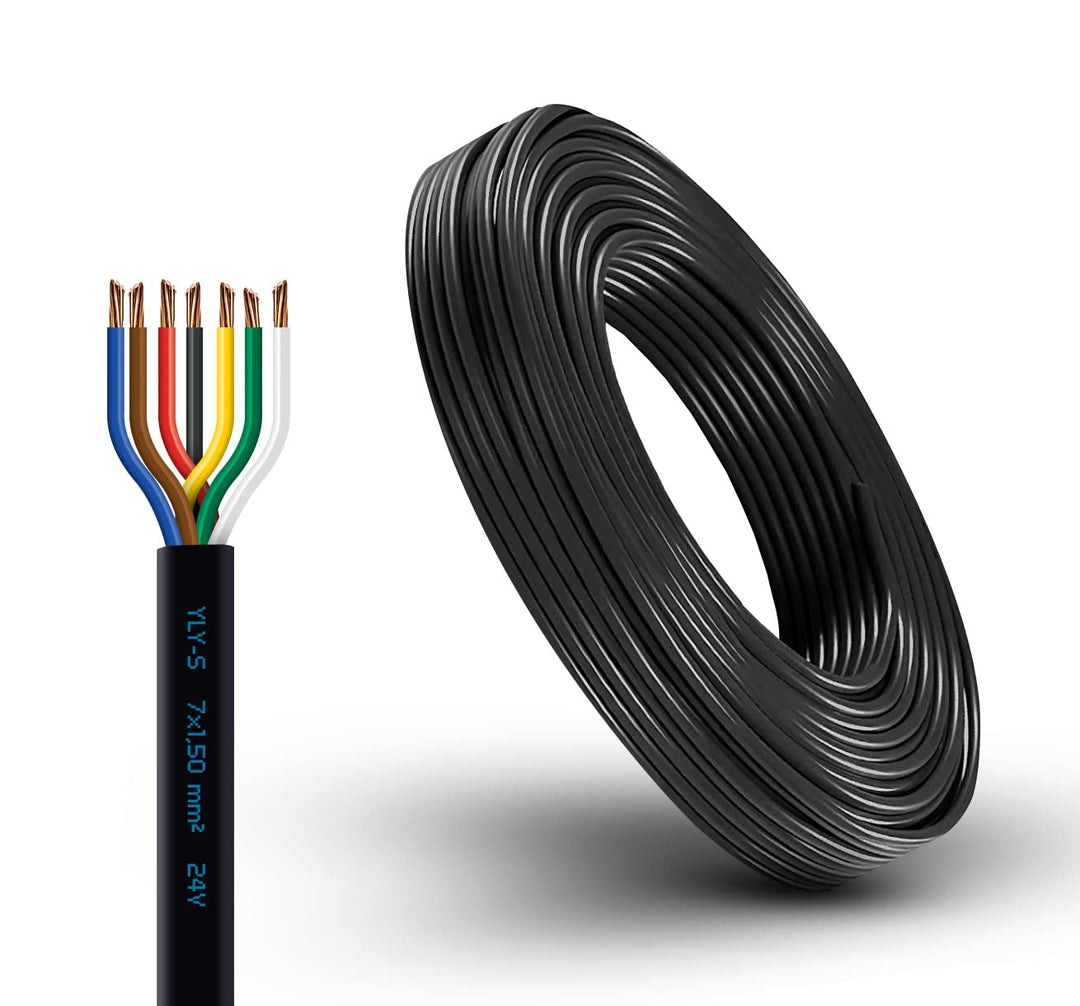 AUTOLIGHT 24 Fahrzeugkabel 7 adrig Fahrzeugleitung mit Kabelquerschnitt 7X 1,5mm² Kabel Anhänger KFZ