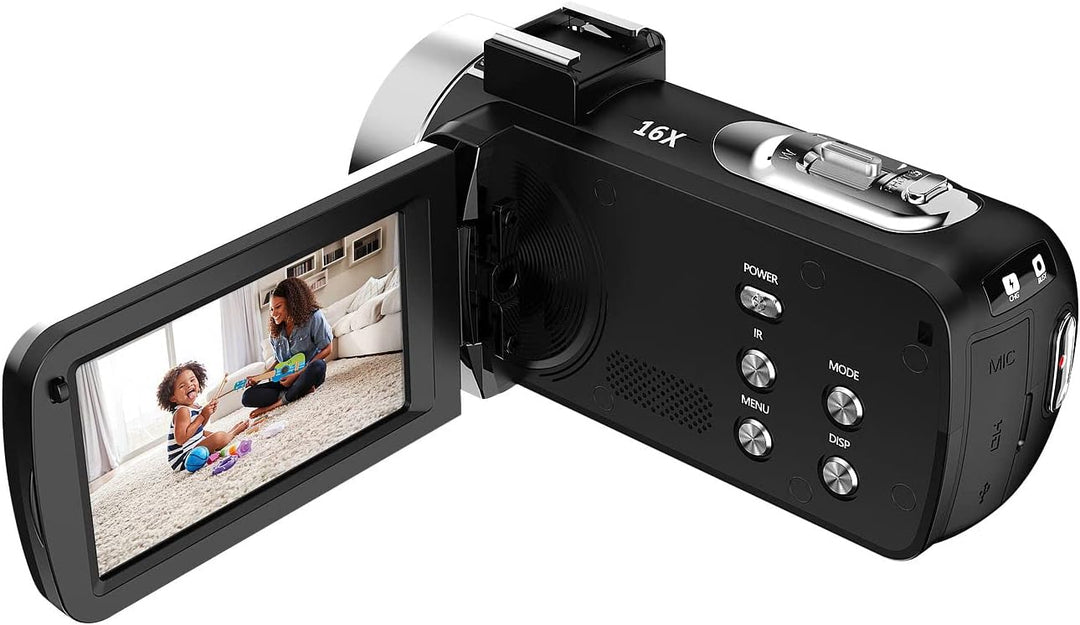 Somikon Videokamera 4K: 4K-UHD-Camcorder mit 16-fachem Zoom, WLAN, Full-HD mit 60 B./Sek. (HD Kamera