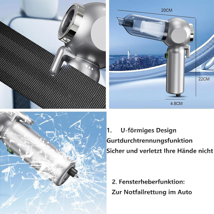 ZUSKYZU Handstaubsauger 22000Pa 6in1 Handstaubsauger Akku Kabellos Wiederaufladbar 7800mAH,mit Typ-C