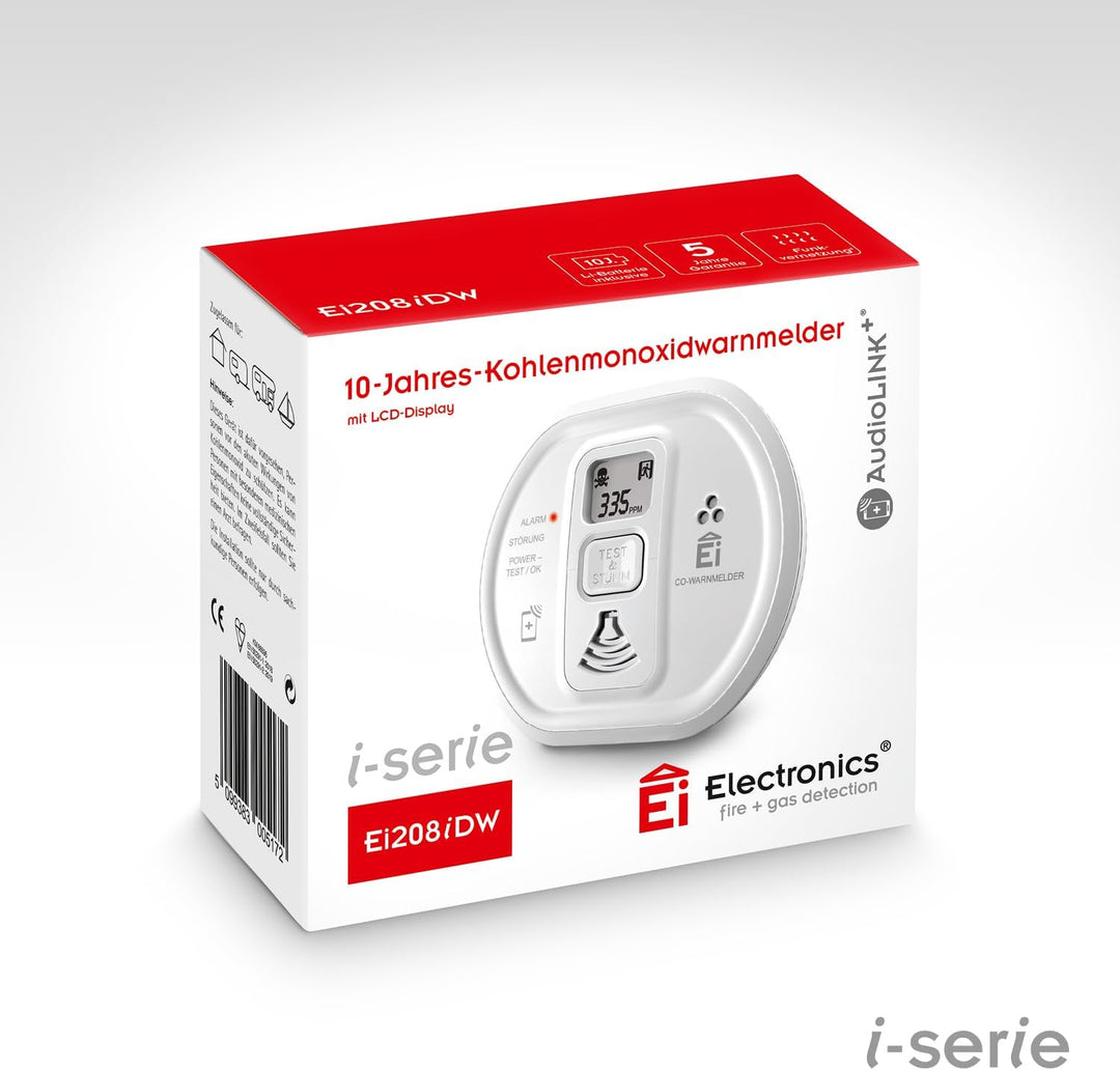 Ei Electronics Professional Ei208iDW Kohlenmonoxidmelder, i-Serie CO-Melder mit AudioLINK-Funktion,