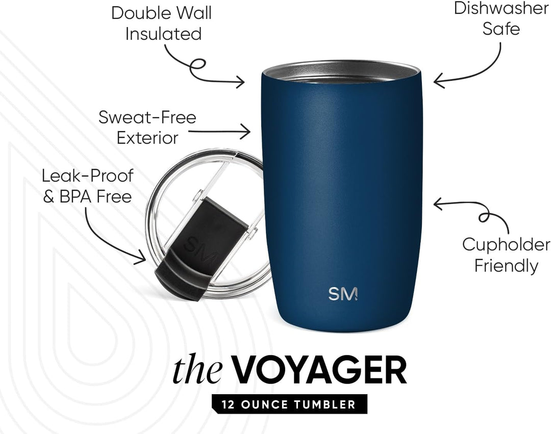 Simple Modern Thermobecher Kaffeebecher to go mit Klappdeckel | Isolierter Edelstahl-Kaffeebecher |