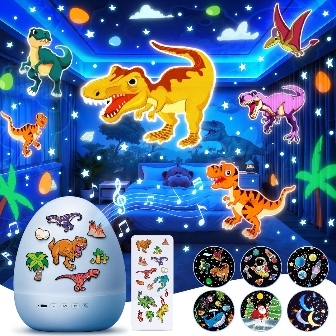One Fire DIY Oster-Dino-Ei Projektor Kinder, Ostergeschenk für Jungen &amp; Mädchen, Nachtlicht mit 14 F