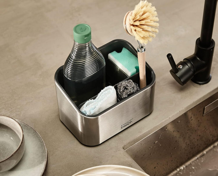 Joseph Joseph Surface gestufter Spülorganizer, Edelstahl-Spülcaddy, Küchenorganizer, rutschfest – Gr