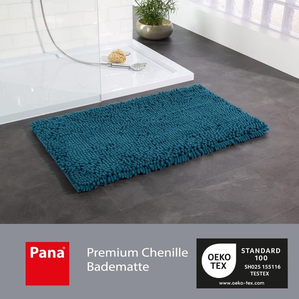 PANA Chenille Badematte in versch. Farben und Grössen • Badteppich aus weichen Fasern • saugstark &amp;