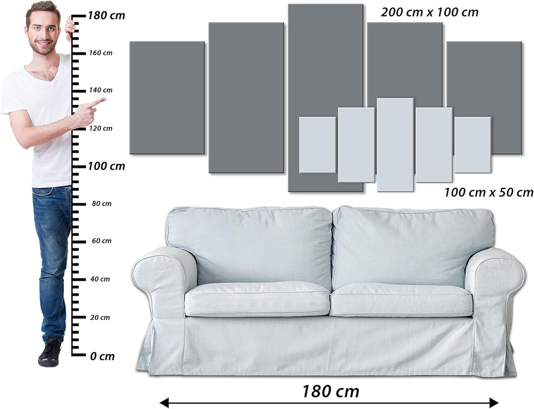 murando - Wandbilder XXL New York 225x112cm 5 tlg - Wand Deko Leinwand Bilder Gross Wanddeko Wohnzim