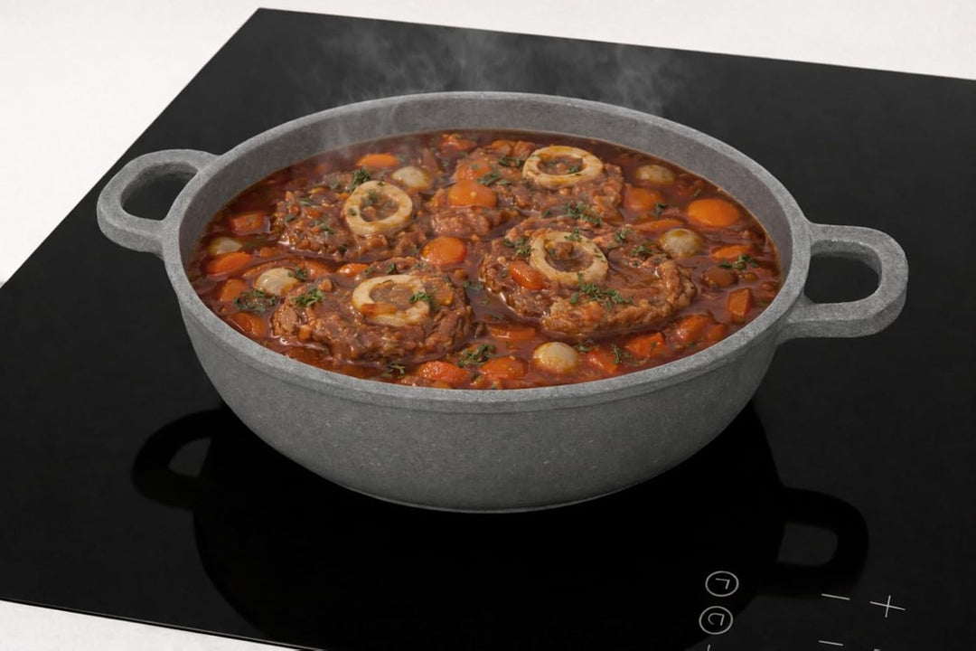Nice cooker ® Roc-Tec® Servierpfanne/Schongarer, echte Steinpartikel, antihaftbeschichtet, für alle