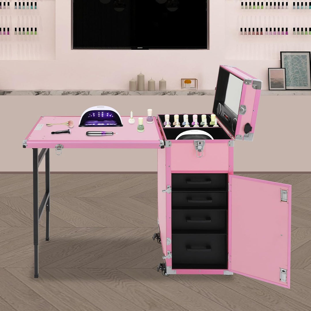 Kosmetikkoffer Trolley 2 in 1 Kosmetikkoffer Gross Kosmetik Trolley Make up Koffer Schminkkoffer mit