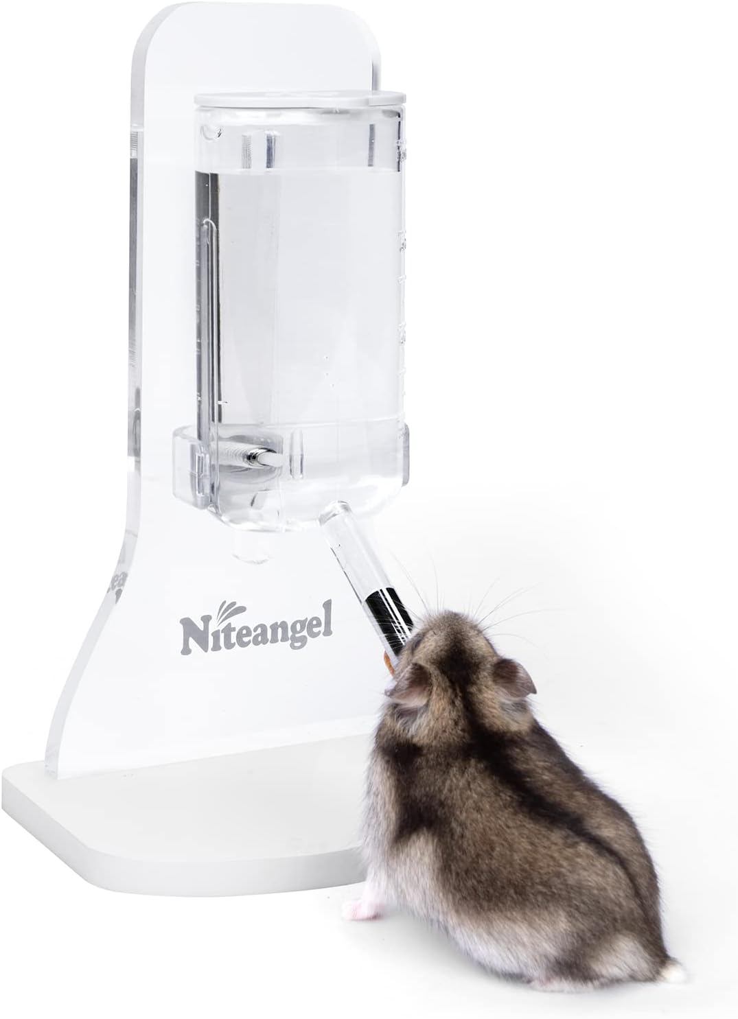 Niteangel Wasserflasche mit Ständer für syrische Zwerghamster, Gerbils, Mäuse, Ratten, Degus und kle