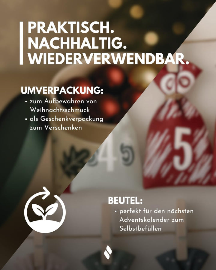 frihed. Sauna Adventskalender 2024 - Limitiert - 24 Wellness Salze - Peeling nach Sauna, Dusche & Ba