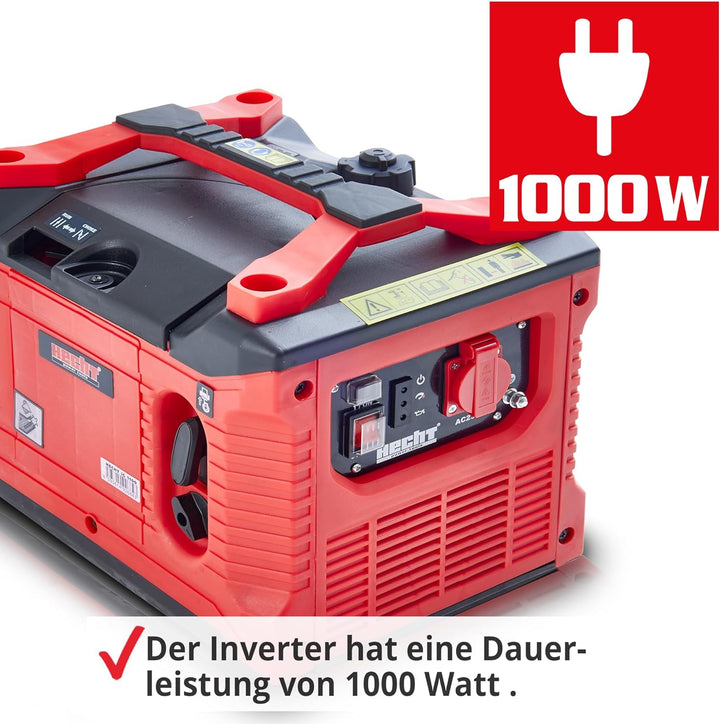 HECHT Inverter - Stromerzeuger Notstromaggregat – 4,5 Liter Benzin Tank – 5 Stunden Laufzeit – leise