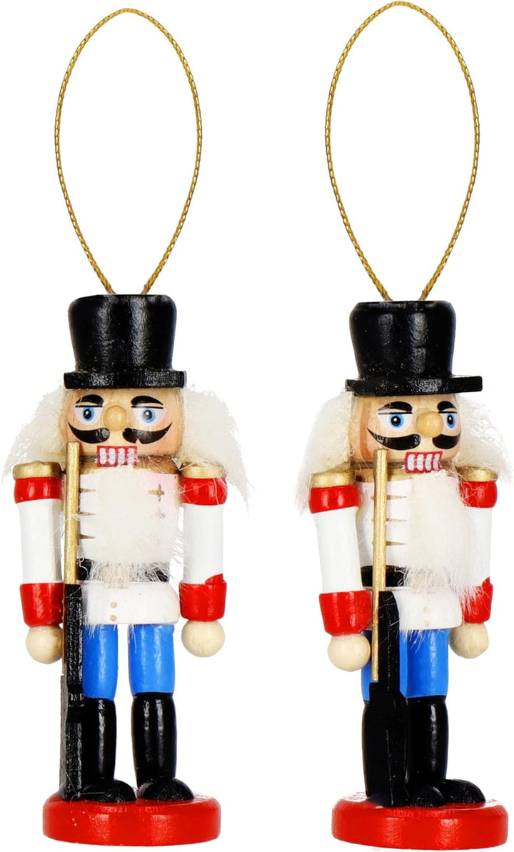 SPRINGOS Weihnachten Weihnachtsbaumanhänger Nussknacker Ornament Holzfigur 6 Stück 8 cm Christbaumsc