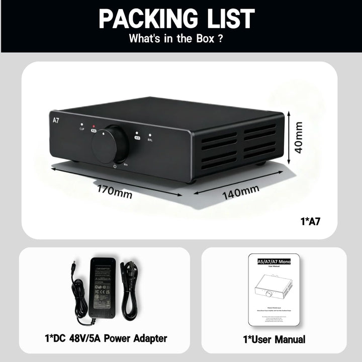 3e Audio A7 TPA3255 2x250W PBTL Next Generation Hi-Fi Stereo-Verstärker mit verbessertem PFFB Profes