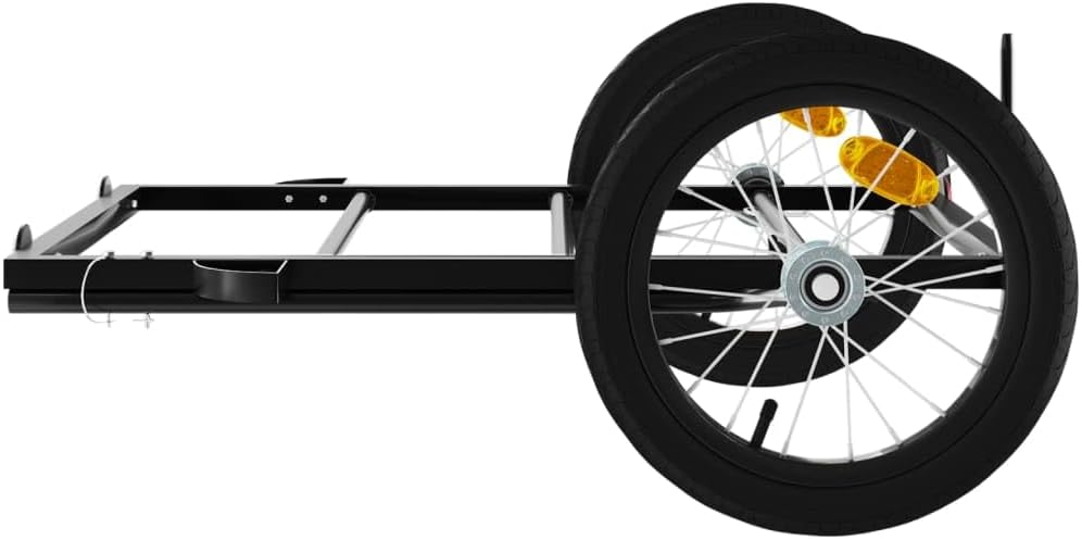 Fahrradanhänger Schwarz 122x53x Eisen mit für Lastentransport, klappbar, gefedert, mit Kupplung, Sic