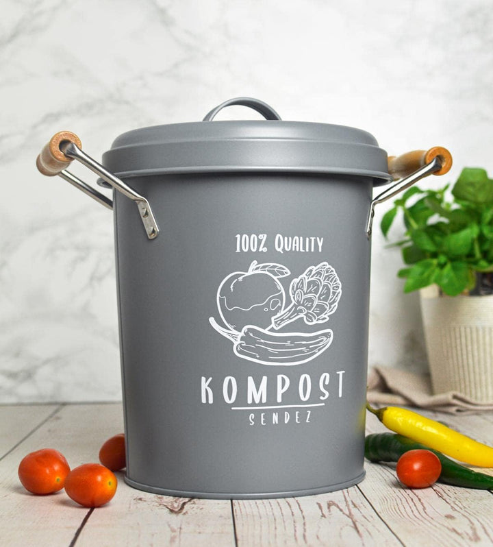 Sendez Komposteimer mit Aktivkohlefilter 4 Liter Kompostbehälter Mülleimer Abfalleimer