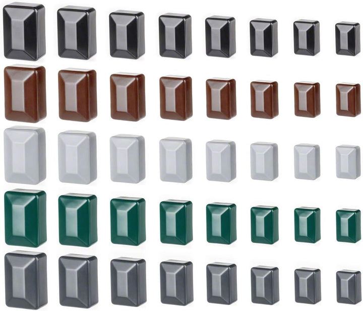EMFA Zaunpfahlkappe rechteckig 40x80 mm Schwarz 5 Stück Pfostenkappen Kunststoff Pfostenkappen Abdec