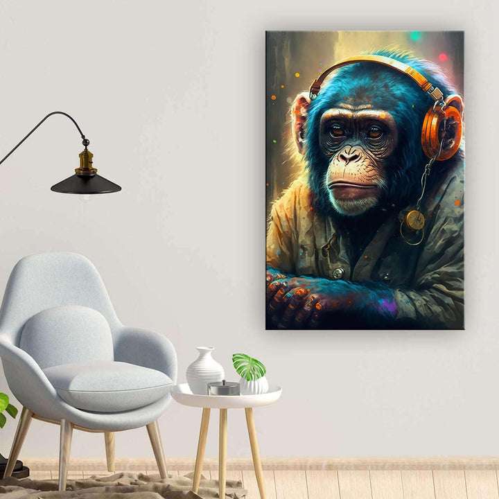 Startonight Leinwand Wandkunst – Musik Bunter Affe – Kunstwerk Fertig zum Aufhängen für Wohnzimmer G