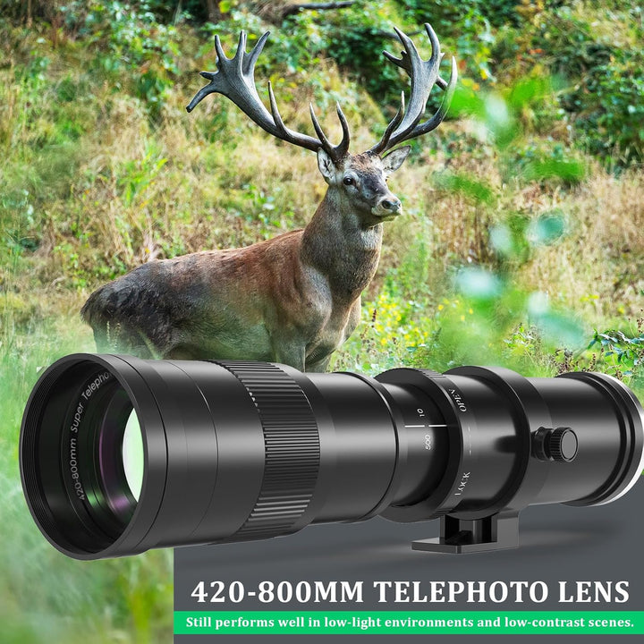 lightdow 420–800mmF8.3 Teleobjektiv für Canon EF Objektiv, Manuelles MF Telezoomobjektiv für Canon R