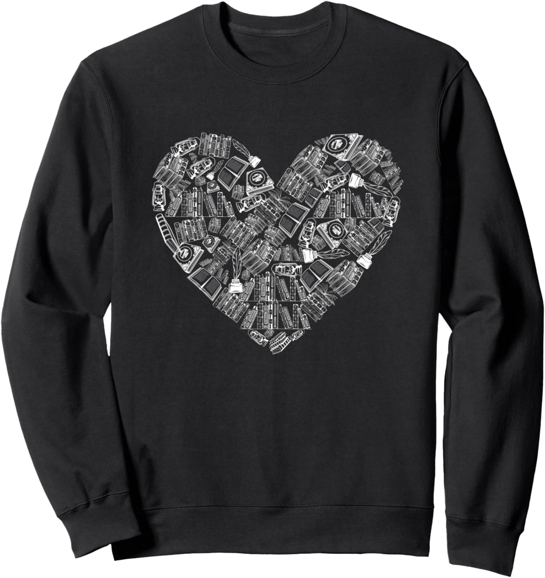 Bücherwurm Liebe Leseratte Bücher Nerd Buch Herz Lesen Sweatshirt
