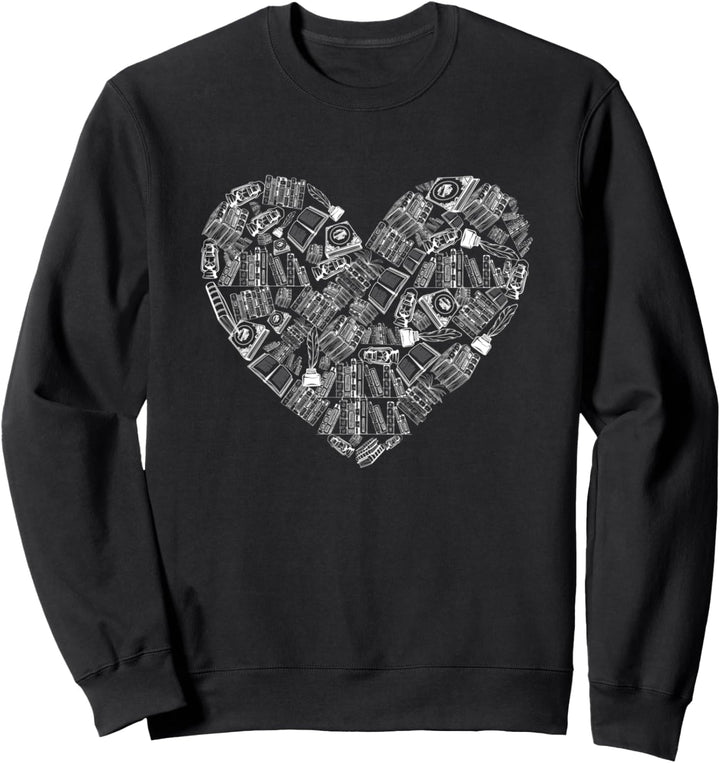 Bücherwurm Liebe Leseratte Bücher Nerd Buch Herz Lesen Sweatshirt