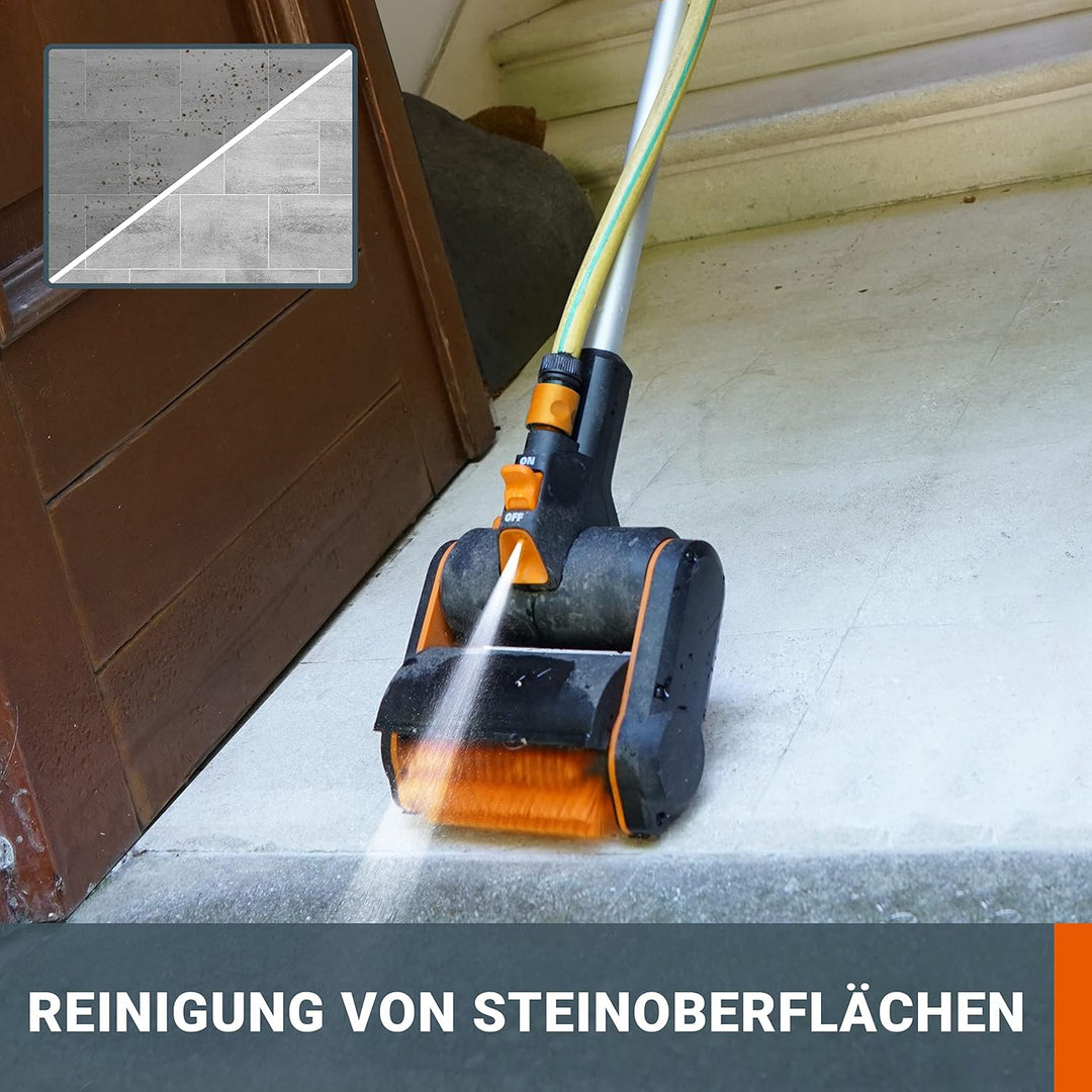 WORX 20V Akku-Bürste WG441E.9 inkl. 2 Bürsten ohne Akku und Ladegerät Schwarz/Orange Ohne Akku +