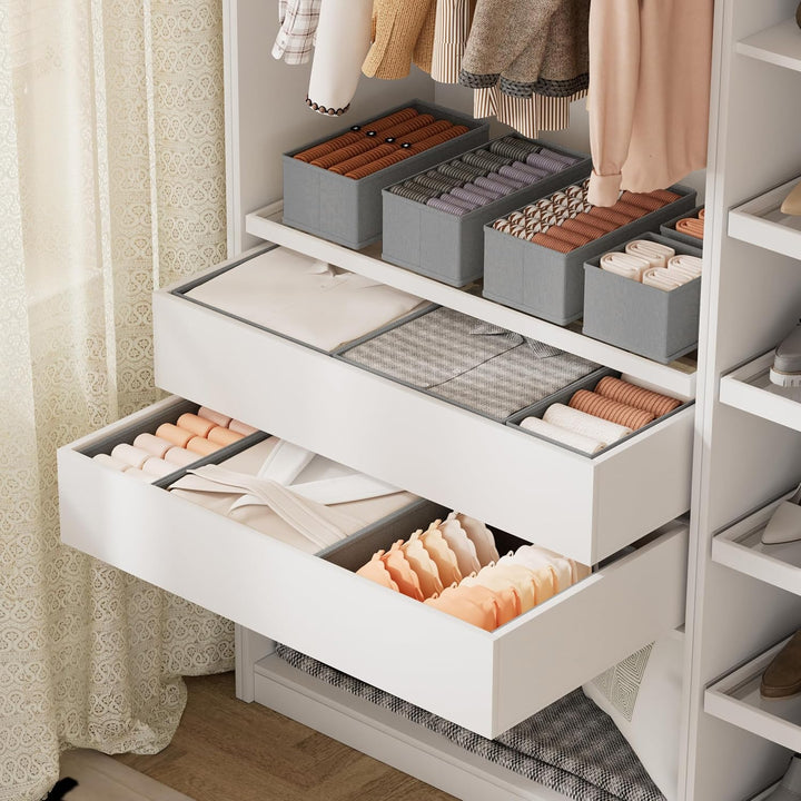 20er Set Schubladen Organizer faltbar, Unterwäsche Organizer,Ordnungssystem Kleiderschrank, Aufbewah