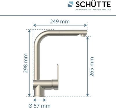 SCHÜTTE LONDON Küchenarmatur mit ausziehbarer Geschirrbrause, 360 Grad schwenkbarer Wasserhahn für d