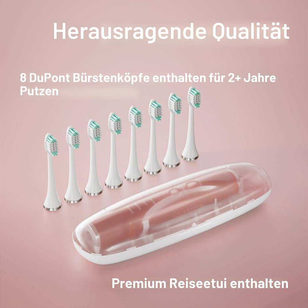 Aquasonic Vibe Serie Ultra Aufheller Zahnbürste - ADA Geprüfte elektrische - 8 Bürstenköpfe &amp; Reisee