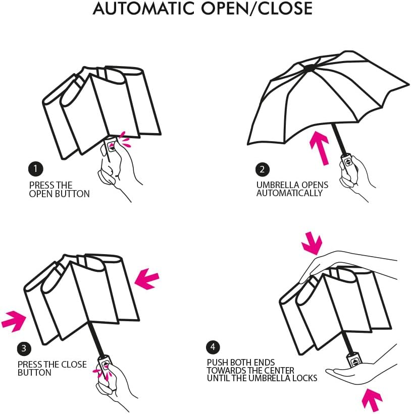 Faltbarer Regenschirm VOGUE Magic Easy Fold (automatische Falten), mit automatischem Öffnen und Schl