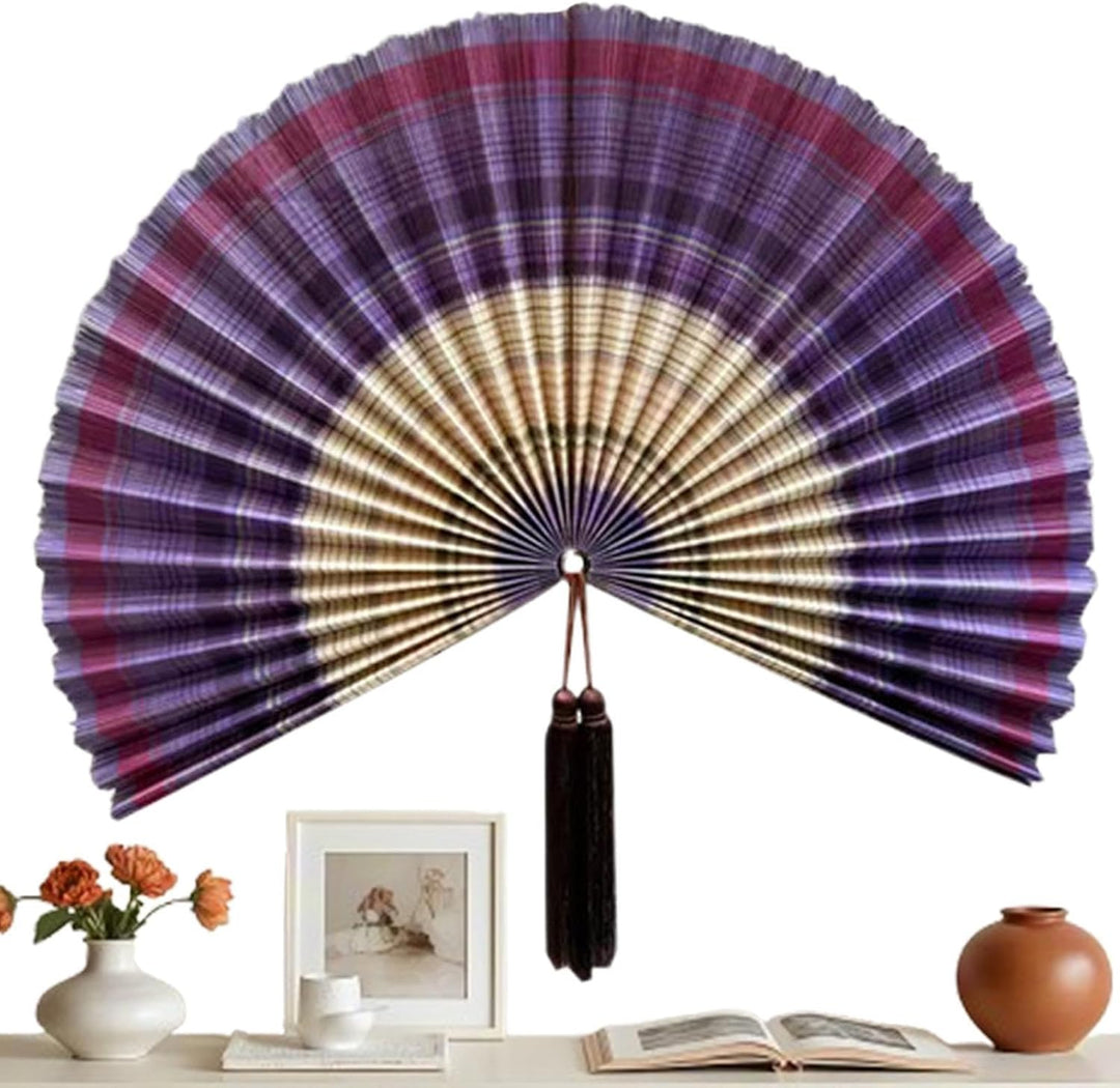 Fächer-Wanddekoration, 101,6 cm, hängbar, grosses Ornament – mit Quaste, dekorative Faltfächer, für