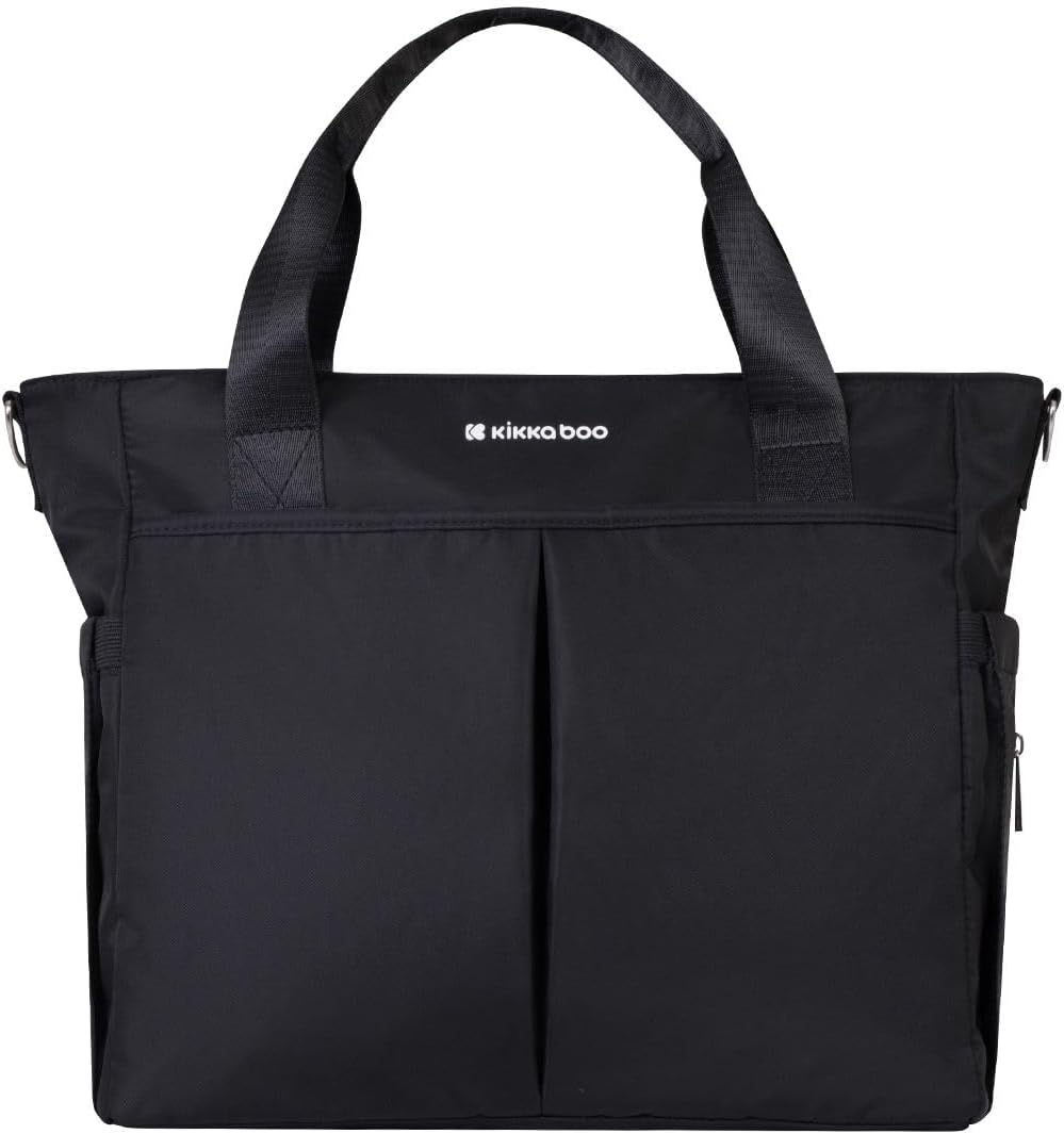 Kikkaboo Brielle Wickeltasche, Befestigungsclips, wasserdicht, Schultergurt Schwarz, Schwarz