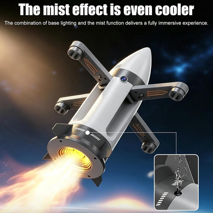 Fernbedienung Rakete Stil Drohne Kinder Spielzeug, Remote Control Drone | Spray und LED Leuchten, Bü