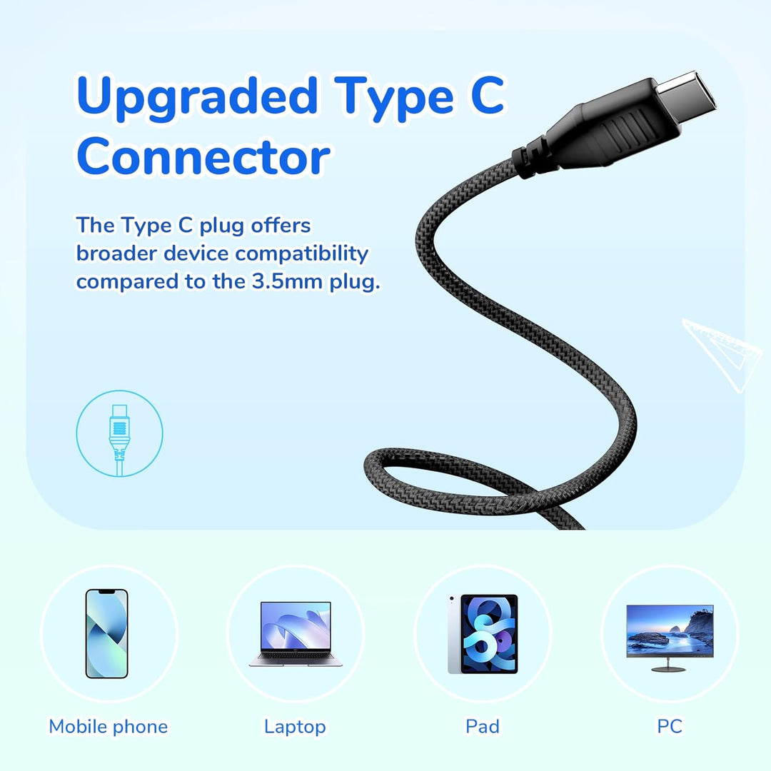 EarFun Kinder Kopfhörer mit LED-Leuchten, USB-C Kabel, 85dB Lautstärkenbegrenzer, HD-Mikrofon, Faltb