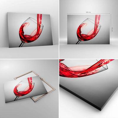 Bilder auf Leinwand 100x70cm Leinwandbild mit Rahmen Trinken glas wein Gross Wanddeko Bild Schlafzim