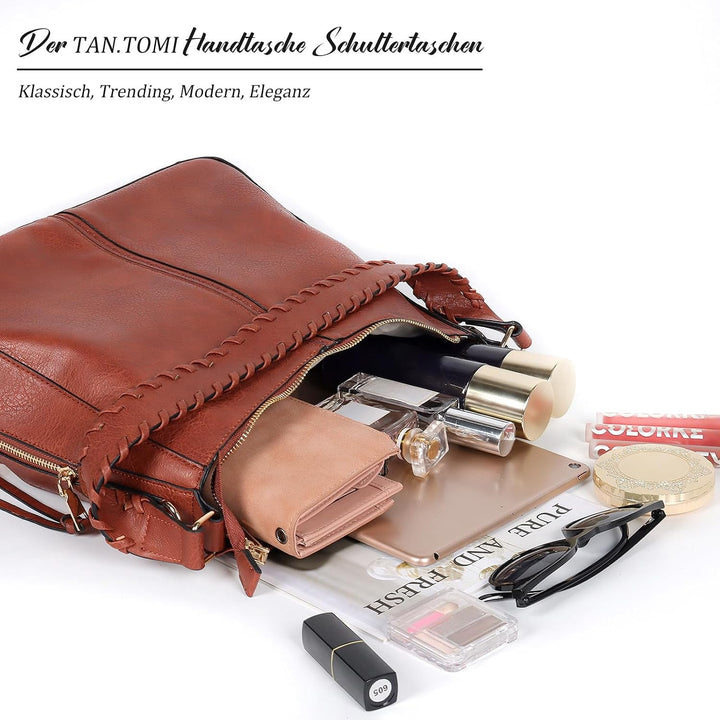 TAN.TOMI Handtasche Damen,Elegant Umhängetasche Tasche Damen, Schultertasche Damen,Shopper Damen Gro
