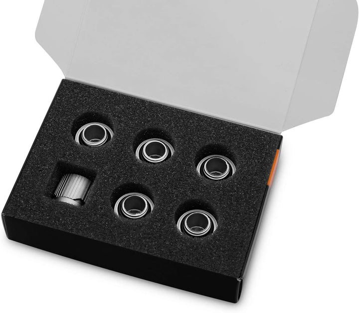 EKWB EK-Quantum Torque 6-Pack STC 10/16 - Satin Titanium Verbindung, silber, 6er 16/10mm 6 Pack Sati