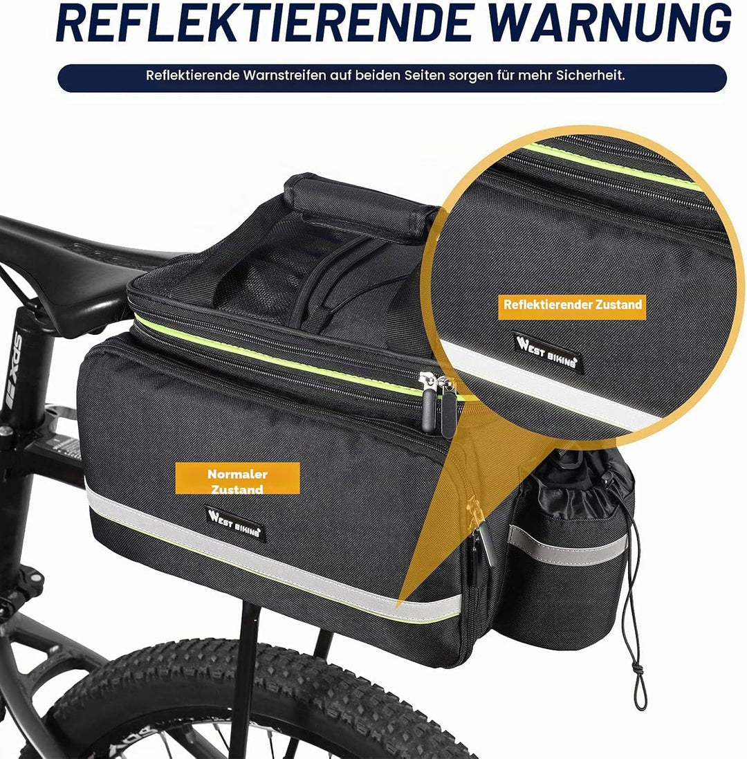 UBORSE 3in1 Fahrradtasche für Gepäckträger 35L Wasserdicht Fahrrad Gepäckträgertasche Reflektierend