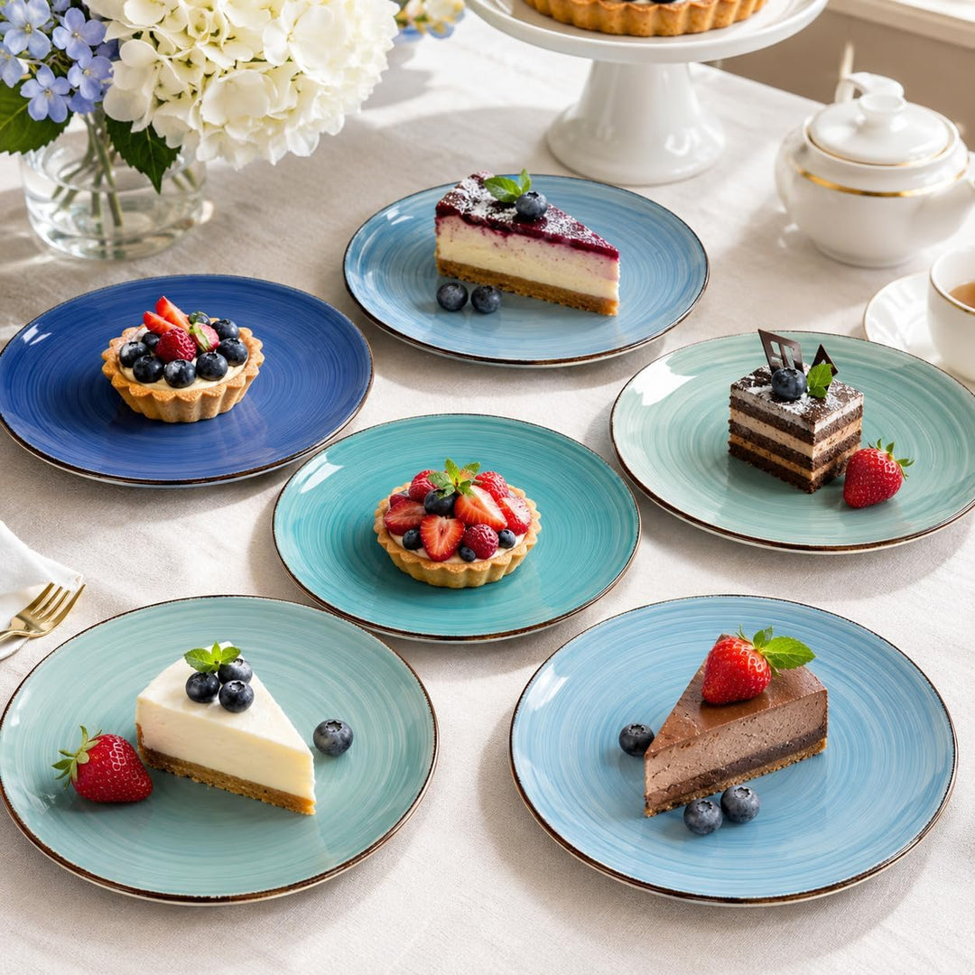 6er-Set Sky Kuchenteller Ø19 cm Maritime Blautöne Dessertteller Kinderteller, Servierteller Desserts