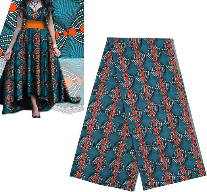 Pssopp Polyester Wachsdrucke Stoff 6 Yards Wachsdrucke Afrikanischer Polyester Bunter Afrikanischer