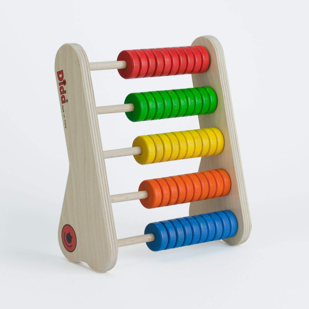 Dida - Holz-Abakus für Kinder von 3-6 Jahren, Montessori Lernspiel mit 5 Horizontalen Stäben, Lehrmi