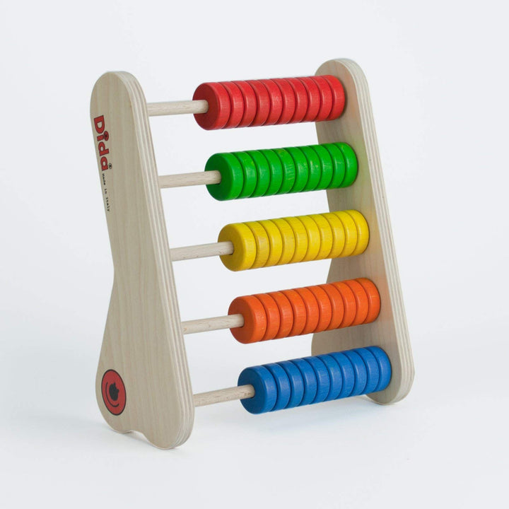 Dida - Holz-Abakus für Kinder von 3-6 Jahren, Montessori Lernspiel mit 5 Horizontalen Stäben, Lehrmi