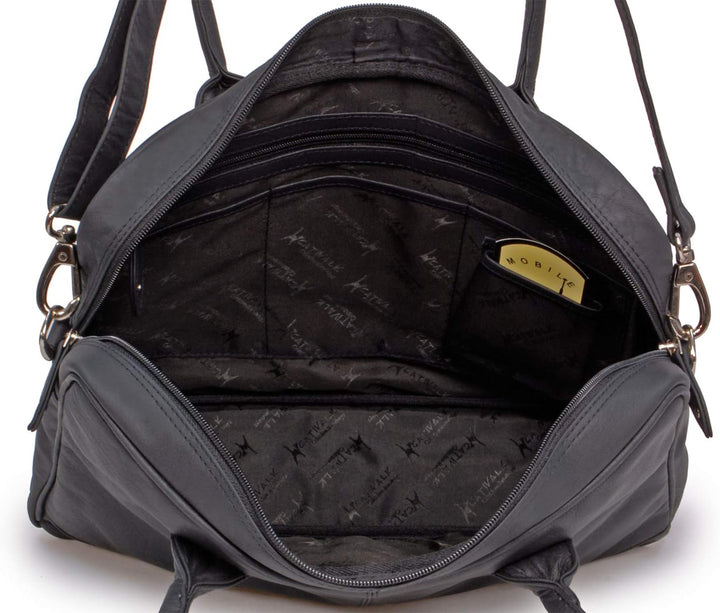 Catwalk Collection Handbags - Leder - Umhängetasche/Schultasche/Organizer/Arbeitstasche für Damen/Ar