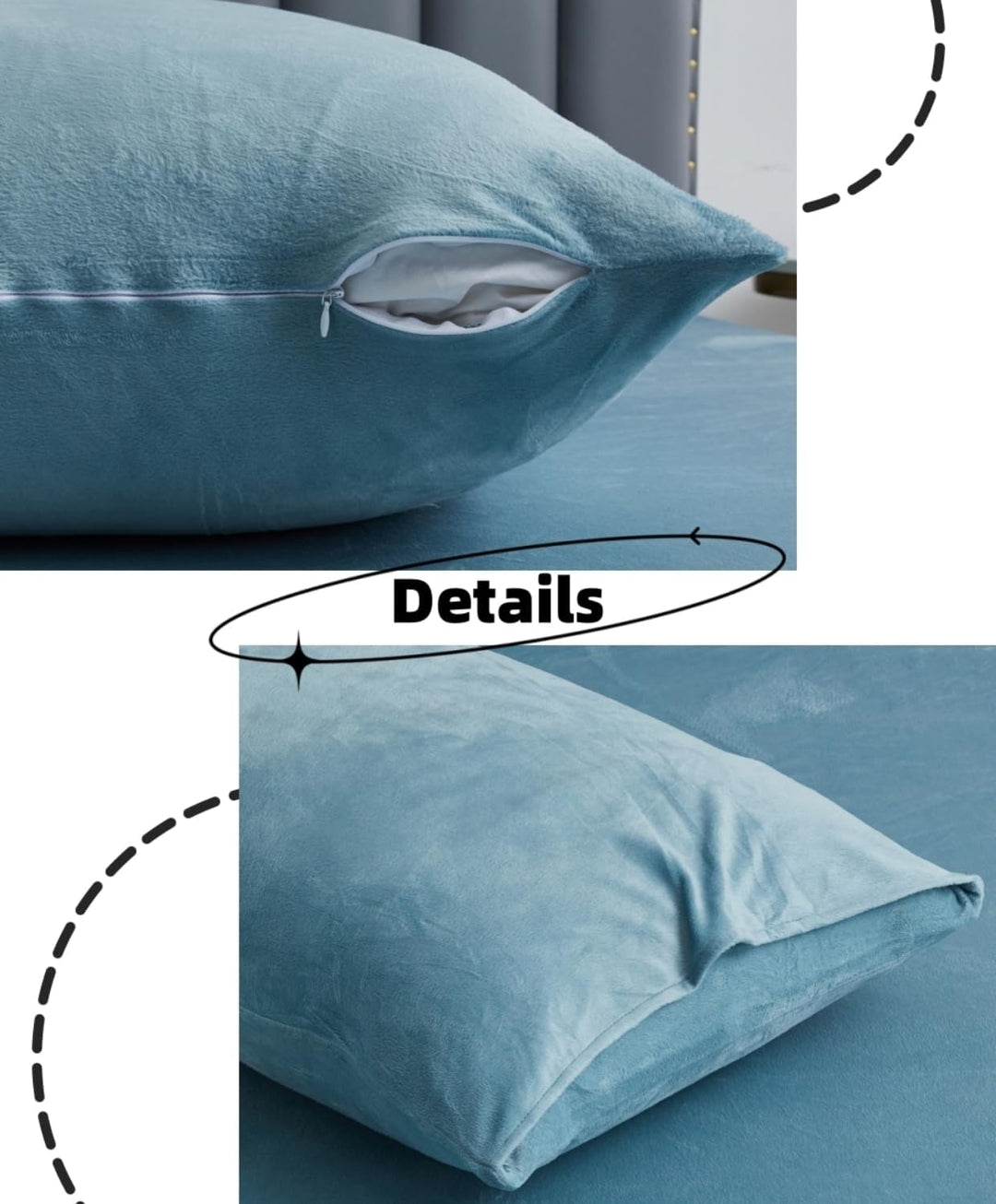 Gezu Bettwäsche Winter Warme Plüsch 220x240cm Hellblau Doppelseitiger Bettbezug Kaschmir Flanell Fle