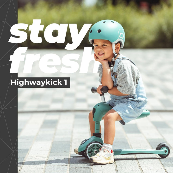 Scoot & Ride - Highwaykick 1 Children Adjustable Seated or Standing 2-in-1 Scooter Including Safety