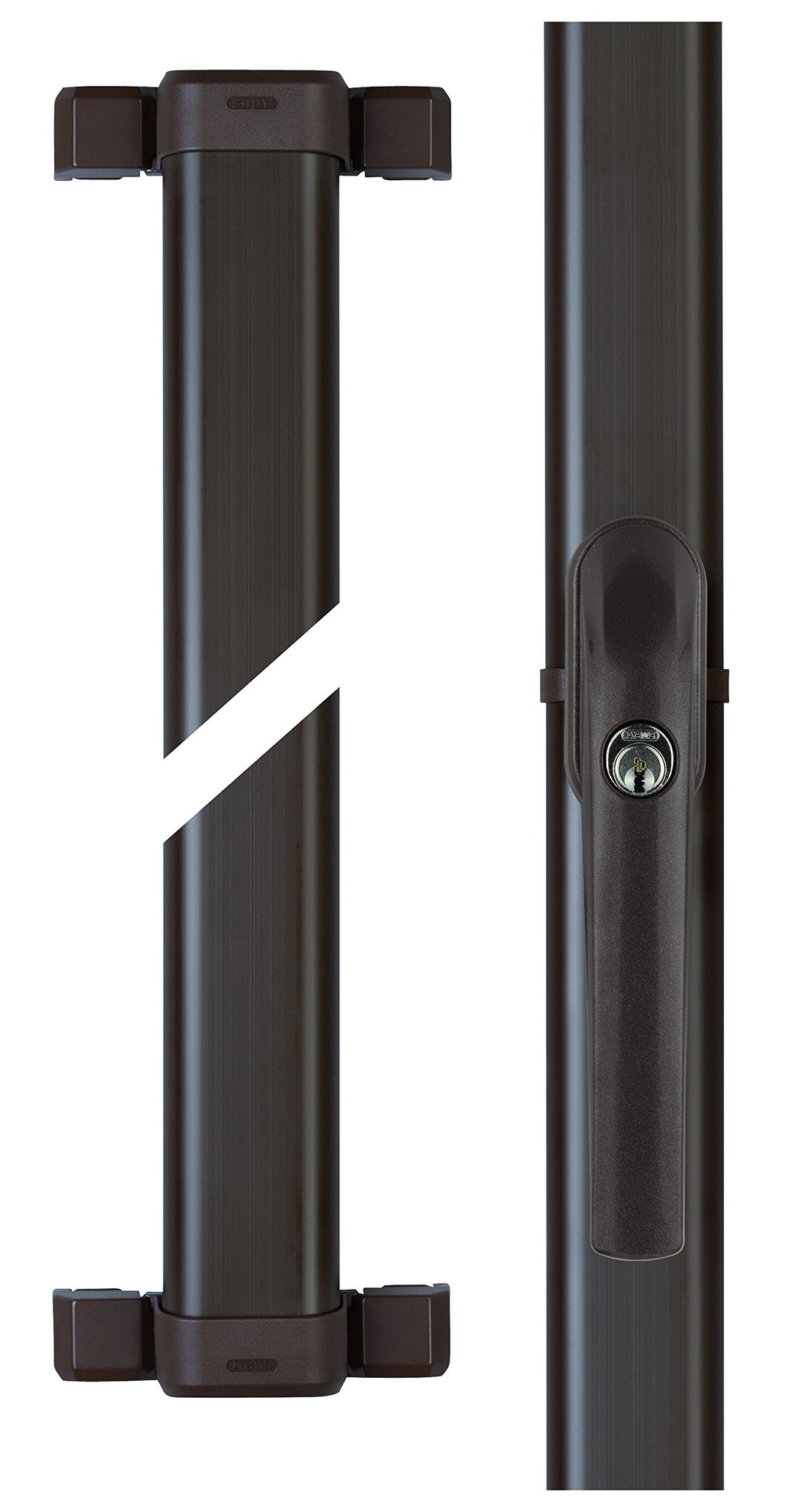 ABUS Fenster-Stangenschloss FOS550A AL0125 - Zusatzsicherung mit Druckzylinder und Alarmfunktion, gl