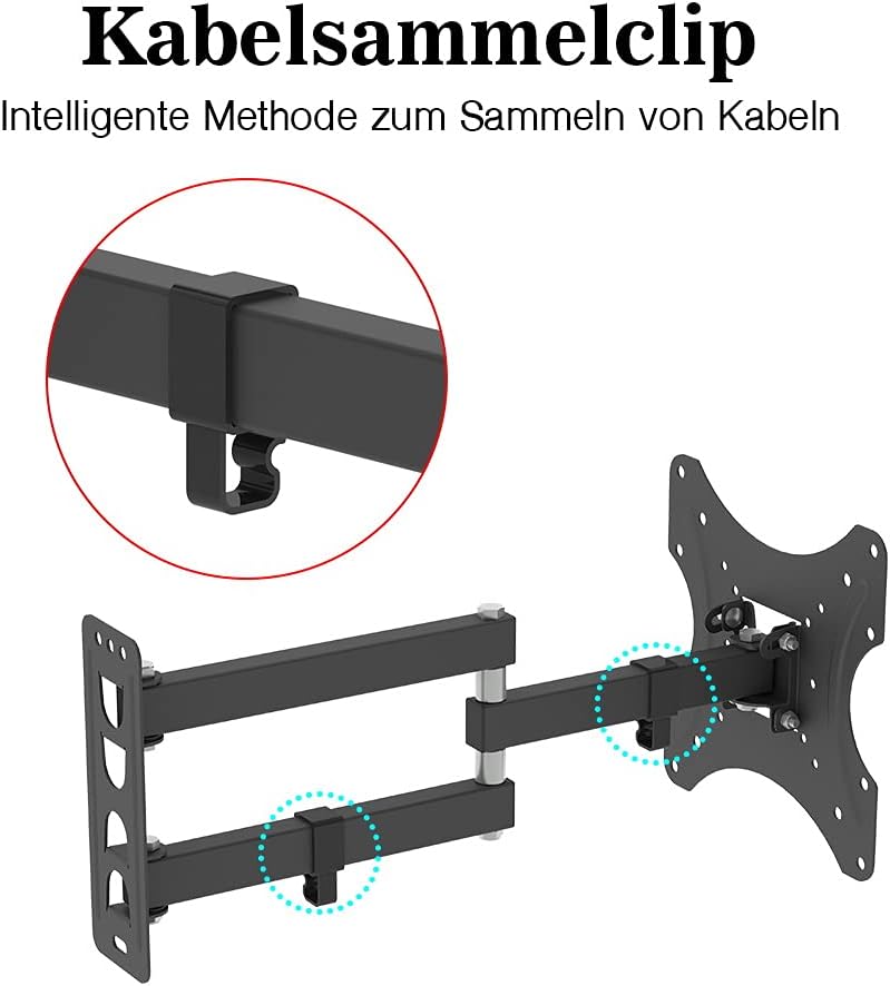 TV Wandhalterung 26-55 Zoll, Wandhalterung Fernseher Schwenkbar mit Wasserwaage, TV Halterung Schwen