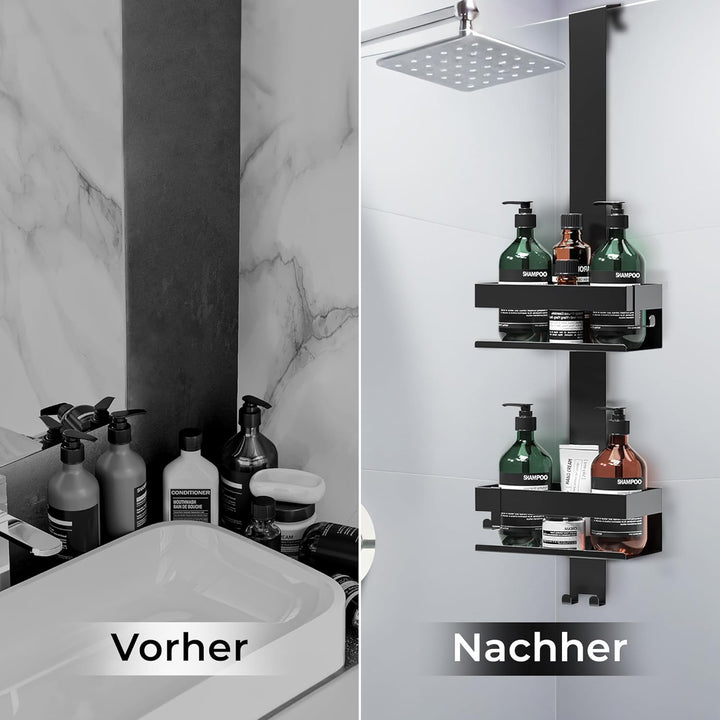 Duschablage zum Hängen ohne Bohren -Hängeregal Badablage Edelstahl | Duschregal Rostfrei | Badregale