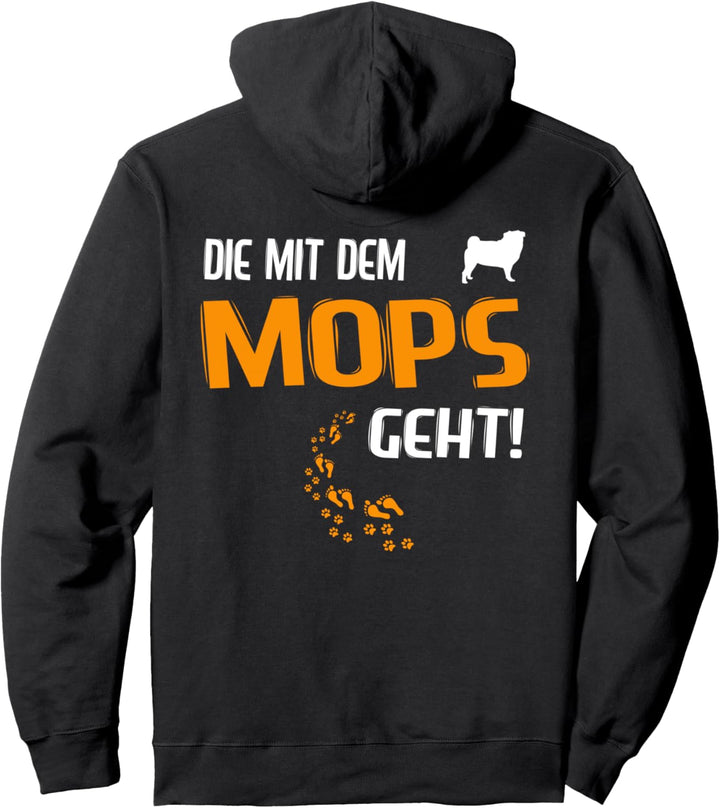 Frauchen Gassi Outfit Hunde Mama Die Mit Dem Mops Geht Pullover Hoodie