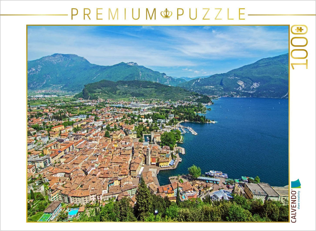 CALVENDO Puzzle Aussicht von der Bastione über Riva del Garda und den See 1000 Teile Lege-Grösse 64